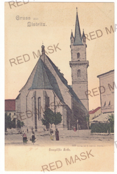 911 - BISTRITA, Evangelical Church, Romania - old postcard - unused