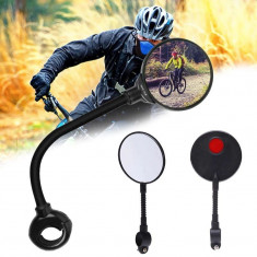 Oglinda bicicleta, model universal, prindere ghidon, diametru 8 cm, element reflectorizant