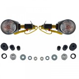 Indicatori de ghidare bull's-eye pentru motocicleta, indicatori de capat de ghidon cromat clar cu marcaj E Performance AutoTuning