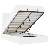 Cumpara ieftin Cadru de pat otoman cu saltea alb 120x200cm piele artificiala