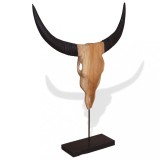 VidaXL Sculptură craniu de taur, 66x15x88 cm, tec