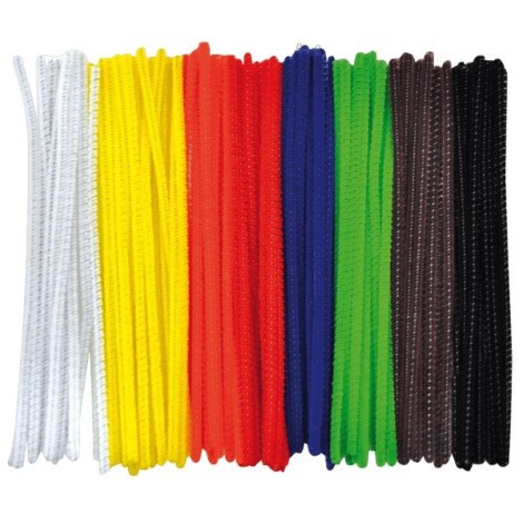 Set 100 bucati sarma plusata 3 mm diametru, 15 cm lungime, culori de baza