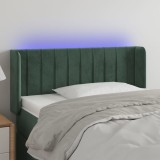 Gossi tablie de pat cu led, verde inchis, 93x16x78/88 cm, catifea