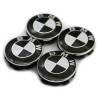 Set 4 Capace Jante BMW 68mm Alb Negru Embleme Roti Aliaj ABS