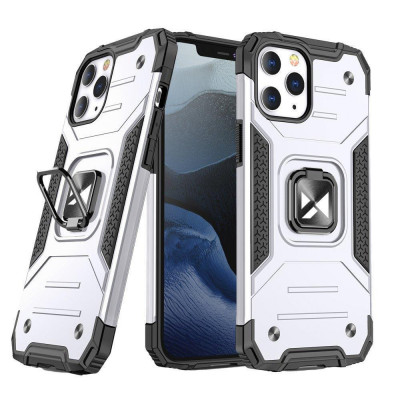 Husa Wozinsky Ring Armor Pentru IPhone 14 Pro Max Husa Blindata Suport Magnetic Inel Argintiu 9145576265635 foto