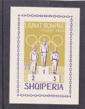 OLIMPIADA TOKIO 1964 COLITA NEDANTELATA,MNH,ALBANIA.