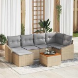 vidaXL Set de canapele pentru grădină 7 pcs Bej, gri deschis