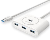 HUB extern Ugreen, &quot;CR113&quot; porturi USB: USB 3.0 x 4, conectare prin USB 3.0, lungime 1 m, alb, &quot;20283&quot; (timbru verde 0.8 lei) - 6957303822836