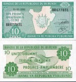 BURUNDI █ bancnota █ 10 Francs █ 2003 █ P-33e █ UNC █ necirculata