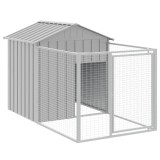 Cumpara ieftin Cusca de caine &amp; tarc gri deschis 117x201x123cm otel galvanizat