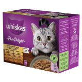 Capsulă Whiskas Pure Delight selecție de păsări de curte &icirc;n jeleu 12 x 85 g