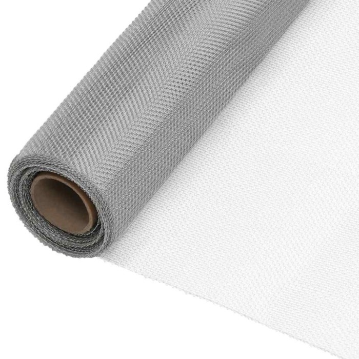 vidaXL Plasă de s&acirc;rmă, argintiu, 112x2000 cm, oțel inoxidabil