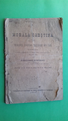 Arges Campulung Muscel Manual scolar Morala Crestina H. Dumitrescu 1900 autograf foto