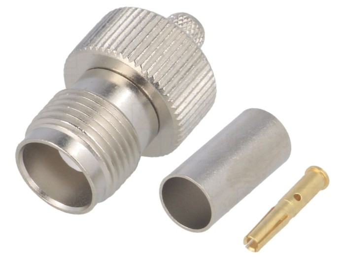 Conector TNC mamă dreaptă 50&Omega; aurit