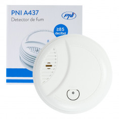 Aproape nou: Senzor de fum PNI A437, standalone, cu alarmare sonora si luminoasa, 8 foto