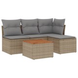 Cumpara ieftin Patio Sofa Set 4-Locuri Amestec de bej si gri deschis