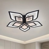 Lustra LED cu telecomanda DALIA, 170W, 5 Petale, lumina Rece/Calda/Neutra, Dimabila, Negru