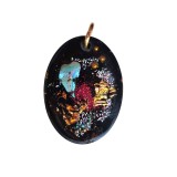 Pandantiv de arta pe oval, formula proprie de materiale pentru bijuterii, 4 cm