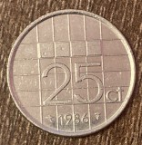 C50 - Moneda foarte veche - Olanda - 25 centi - 1986