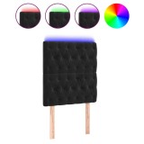 Cumpara ieftin Tablie de pat cu LED, negru, 80x7x118/128 cm, catifea