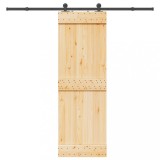 Ușă glisantă cu set de feronerie 70x210 cm, lemn masiv de pin
