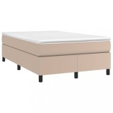 Cumpara ieftin Pat box spring cu saltea, cappuccino, 120x190cm piele ecologica