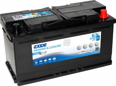 Acumulator EXIDE 12V 92Ah/850A DUAL AGM; MARINE/RV (R+ borna standard) 353x175x190 B13 (agm/aditional - auxiliar/pornire/utilizare multipla) foto