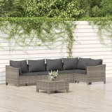 Gossi set mobilier de gradina cu perne, 6 piese, gri, poliratan