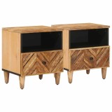 vidaXL Noptieră 2 pcs Maro 50 x 33 x 60 cm Lemn de mango solid 4018923