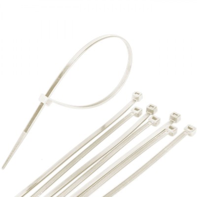 Coliere pentru Cabluri, 30x0.48cm, Alb, Plastic, Set 60 bucăți foto