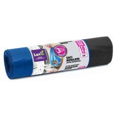 Saci menajeri cu snur Luxia 120 litri 10 buc/rola LDPE albastri