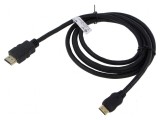 Cablu HDMI 2.0 HDCP 2.2, 1m, mini HDMI mufă, PVC, Goobay