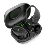 Cumpara ieftin Casti wireless in-ear cu carlig flexibil Bluedio S6 TWS cu cutie de incarcare si transport Negru, Bluetooth 5.1, Control tactil, Type-C