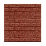 Set 10 placi tapet 3d, flippy, 70 x 77 cm, grosime 3 mm, din polietilena, model caramida, suprafata acoperita 5.3 mp, maro