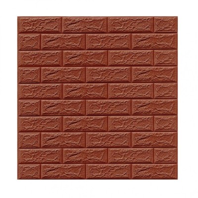 Set 10 placi tapet 3d, flippy, 70 x 77 cm, grosime 3 mm, din polietilena, model caramida, suprafata acoperita 5.3 mp, maro foto