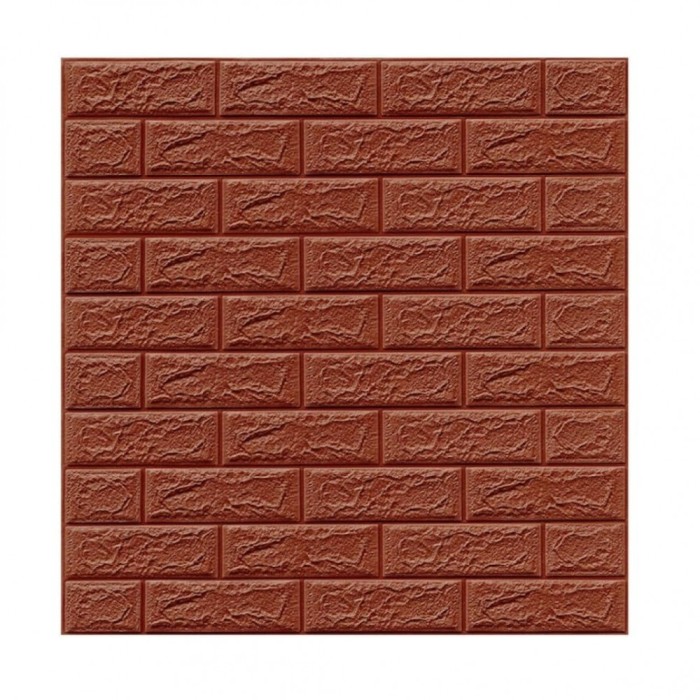 Set 10 placi tapet 3d, flippy, 70 x 77 cm, grosime 3 mm, din polietilena, model caramida, suprafata acoperita 5.3 mp, maro