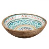 Bol Lemn Emailat, Model Aztec, Multicolor, Diametru 25cm, Capacitate 540ml, Oem