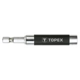 Suport bit magnetic 1/4, 80 mm, pentru surubelnita si bormasina Topex