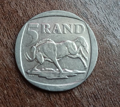 C50 - Moneda foarte veche - 5 rand - Africa de Sud - 1998 foto