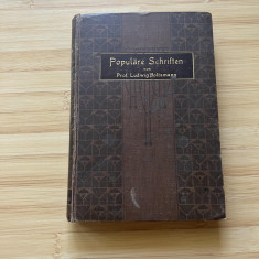 LUDWIG BOLTZMANN - POPULARE SCHRIFTEN - 1905 - IN GERMANA