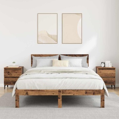 vidaXL Dulap de noapte 2 pcs Lemn vechi 40 x 35 x 50 cm Lemn compozit 871919 foto