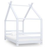 Cumpara ieftin Cadru pat de copii, alb, 80 x 160 cm, lemn masiv de pin