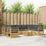 vidaXL Set de canapele de exterior 8 pcs Alb și Antracit 3392527