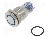 Intrerupator anti-vandalism, ON-(ON), &Oslash;16.2mm, BULGIN, MP0045/1D2BL012S