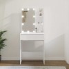 VidaXL Masă de toaletă cu LED, alb extralucios, 60x40x140 cm