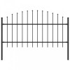 VidaXL Gard de grădină cu v&acirc;rf ascuțit, negru, 1,7 m, oțel