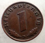 2.538 GERMANIA WWII 1 REICHSPFENNIG 1939 D, Europa, Bronz