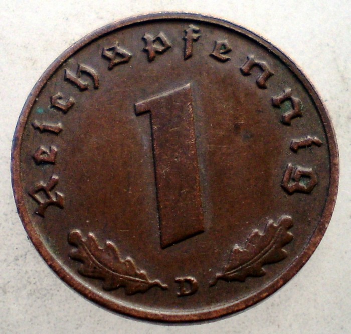 2.538 GERMANIA WWII 1 REICHSPFENNIG 1939 D