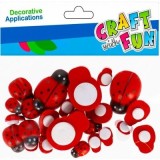 Accesorii creatie - buburuze plastic, diverse dimensiuni, set 28 buc, Craft with Fun, 501442