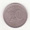 Malayesia 20 sen 1988, ultimul an de batere.